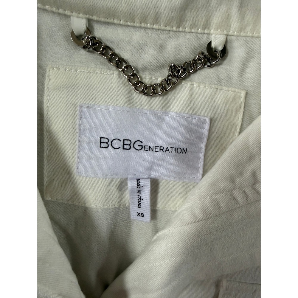 BCBGeneration‎ White Hooded Utility Jacket XS Utility Chic - Picture 5 of 5